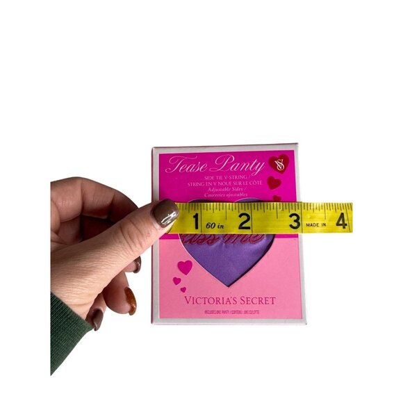 Victorias Secret- Side "V"String KISS ME Tease Panty Purple Pink One Size - Picture 4 of 6